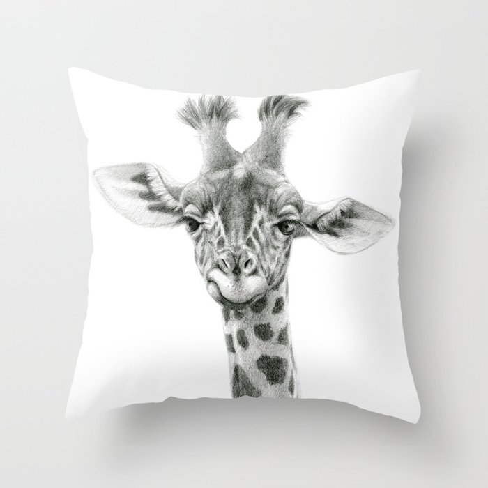 Young Giraffe  G2012-053 Throw Pillow