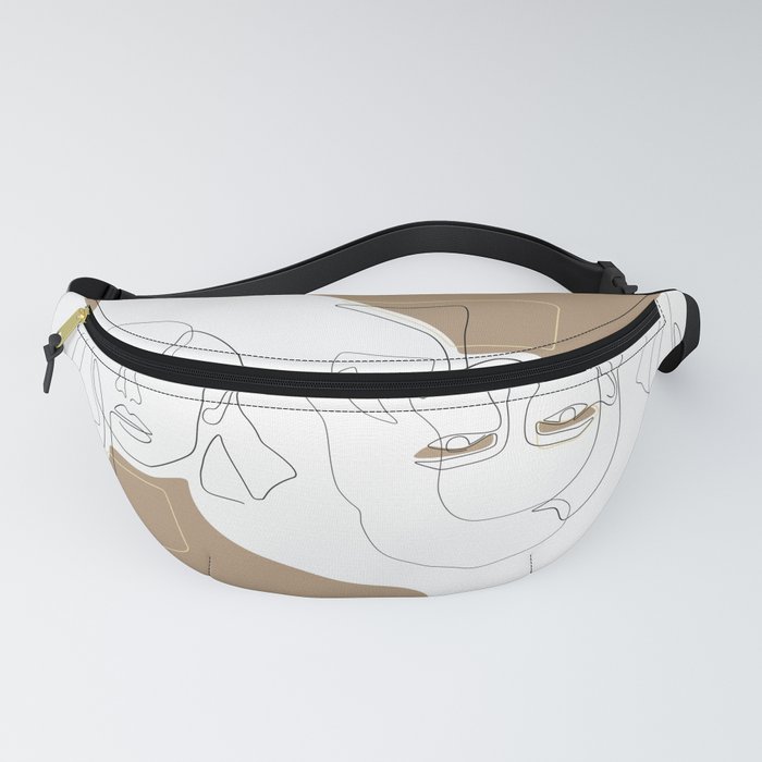 Chic Tan / Beige girl face with short hairstyle Fanny Pack