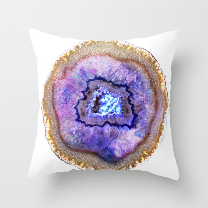 Opal and Gold Agate Throw Pillow