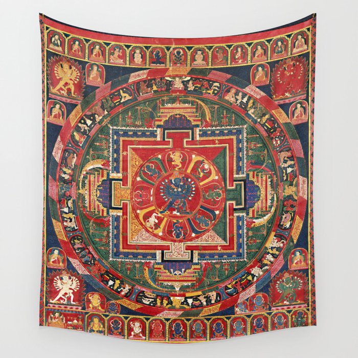 Tibetan Buddhist Shri Hevajra Mandala Wall Tapestry