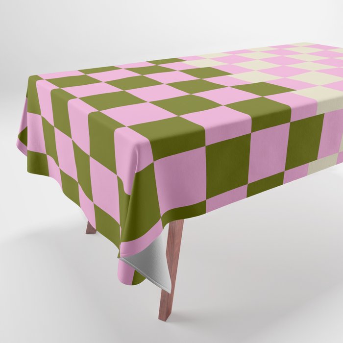 Retro Abstract Checker Squares Pattern Tablecloth