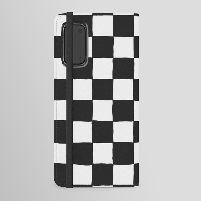 Black and White Checkered Pattern Android Wallet Case