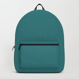 Dark Teal Gray Solid Color Pantone Green-Blue Slate 17-5117 TCX Shades of Blue-green Hues Backpack