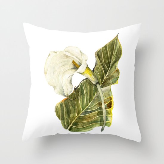 White Calla Lily Throw Pillow