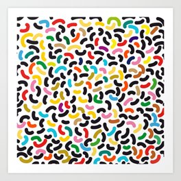 colored worms Art Print