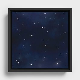 Watercolor Outer Space Framed Canvas