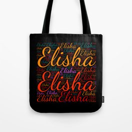 Elisha Tote Bag | Wordcloud Positive, Colors First Name, Female Elisha, Horizontal America, Vidddie Publyshd, Graphicdesign, Birthday Popular, Woman Baby Girl 