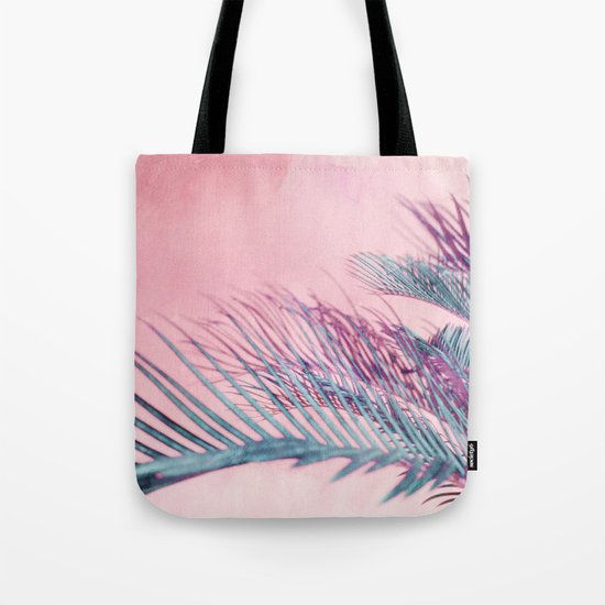 Velvet Pink Palms Tote Bag