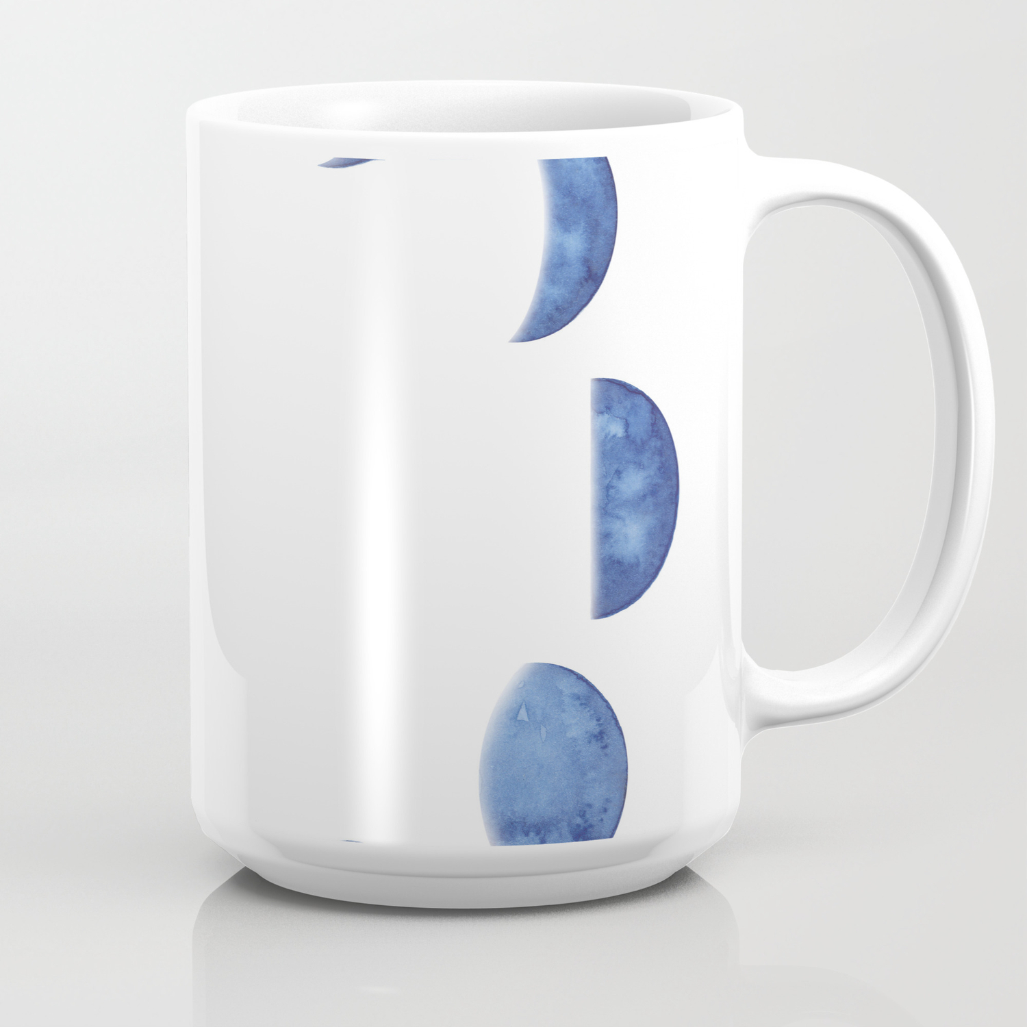 Blue Moon Phases Watercolor Painting Coffee Mug By Ccartstudio