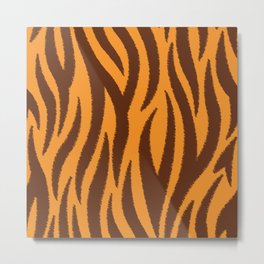 Tiger Stripes Scribble Metal Print