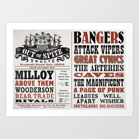 Out Of Spite Twelve Flyer Art Print