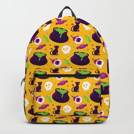 Poison Skull Black Cat And Candy Halloween Pattern Backpack