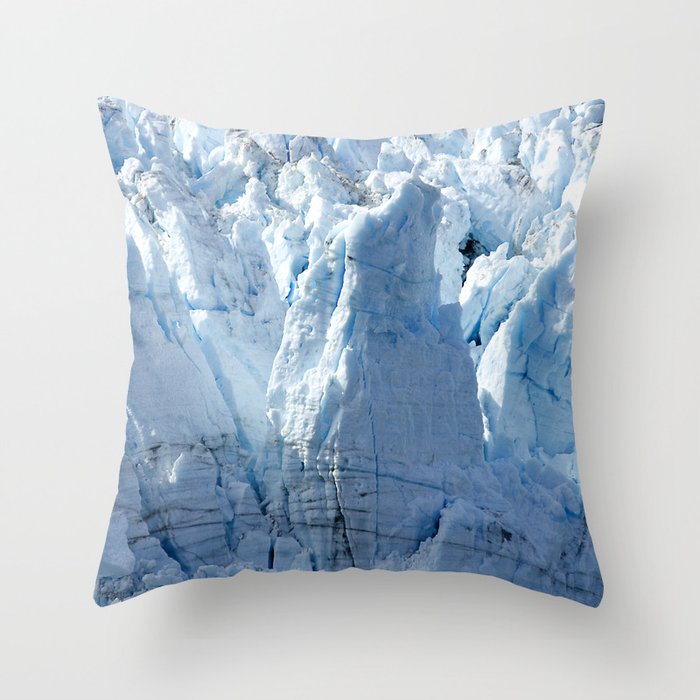 Alaska's Glacier Bay With Massive Blue Ice 'Mountains' Throw Pillow