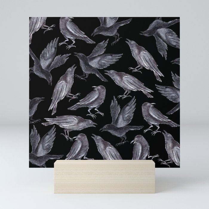 raven pattern Mini Art Print