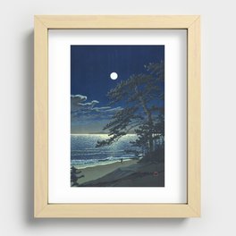 Kawase Hasui, Moonlight Over Ninomiya Beach - Vintage Japanese Woodblock Print Art Recessed Framed Print