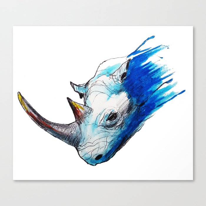 Blue Rhino Canvas Print