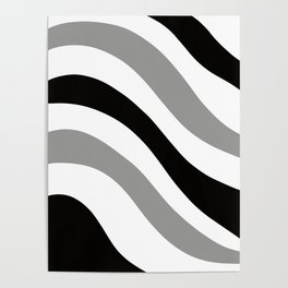 Black & White Retro Summer Wave #1 #minimal #decor #art #society6 Poster