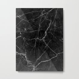 Marble Black Metal Print | Fashion, Texture, Mineral, Graphicdesign, Top, Girly, Millenials, Crystal, Stone, Trend 
