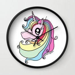Unicorn Wall Clock | Kawaii, Hores, Digital, Fantasy, Prideunicrn, Pride, Rainbow, Rainbowuncorn, Unicorn, Drawing 