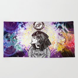 Goddess Isis and the Reigning Light Beach Towel