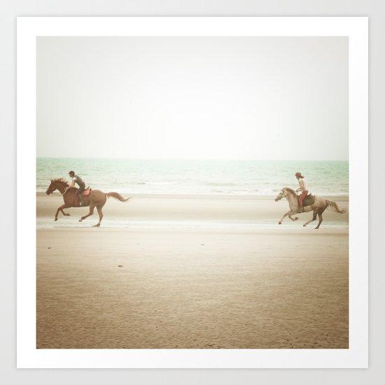 Horses on the Beach Art Print