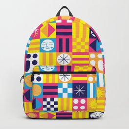 Midcentury Summertime Quilt Backpack | Girard, Geometric, Digital, Summer, Maryblair, Midmod, Midcentury, Painting 