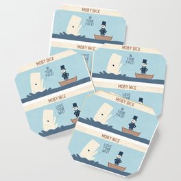 Moby Coaster | Funny, Comedy, Moby, Ahab, Classic, Whale, Comic, Cute, Mobydick, Graphicdesign 