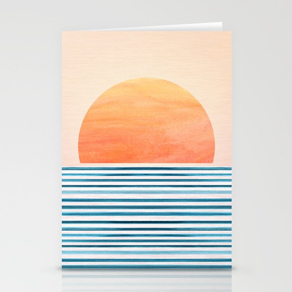 Tropical Sunrise Abstract Landscape Stationery Cards