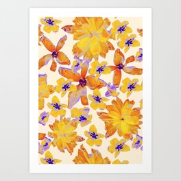 Grandma's Flowers (BEIGE) Art Print