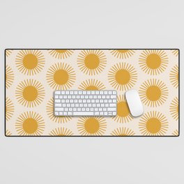 Golden Sun Pattern Desk Mat