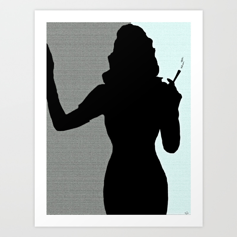 Woman Femme Fatale Silhouette And Smoke Art Print By Saundramyles Society6