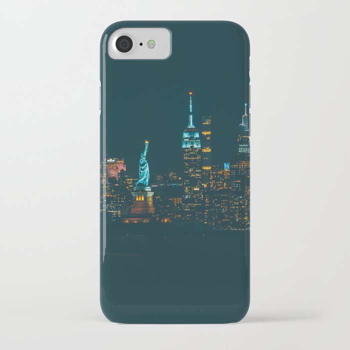 Empire State Building and Statue of Liberty iPhone Case