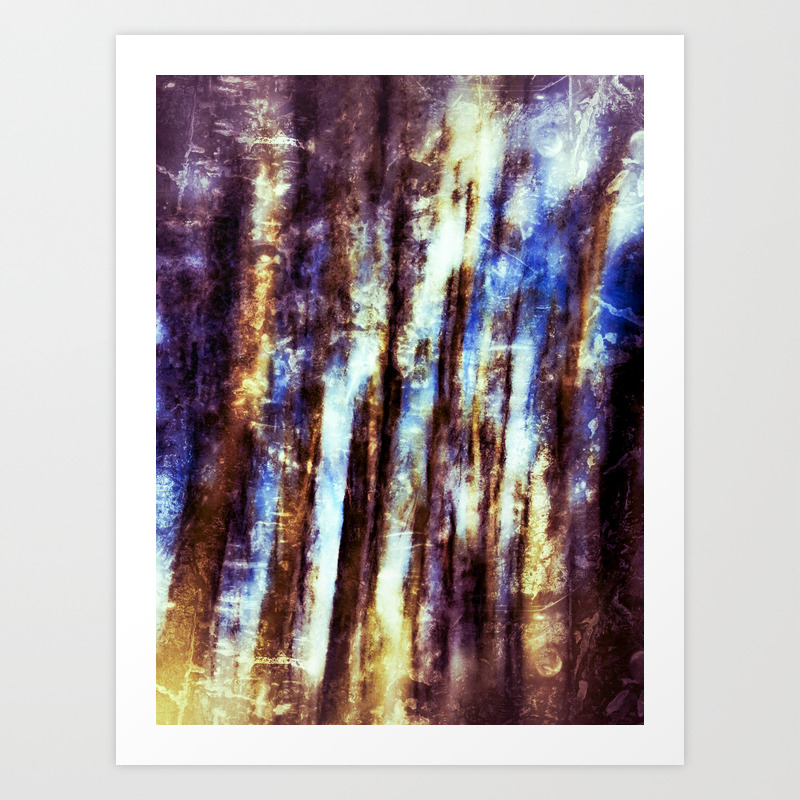 Abstract Fine Art Of Tree Trunks Against A Blue Sky Art Print By