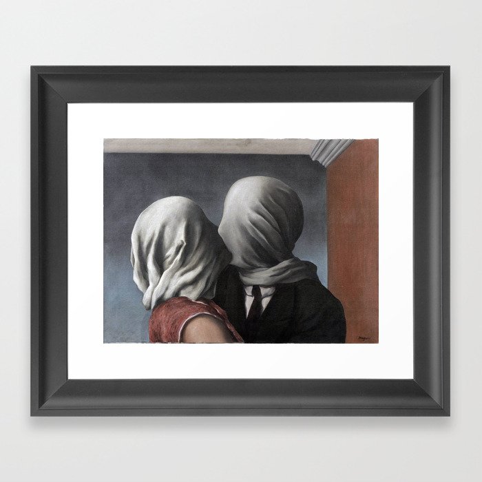 The Lovers II (Les Amants) 1928, Artwork Rene Magritte For Prints, Posters, Shirts, Bags Men Women K Framed Art Print