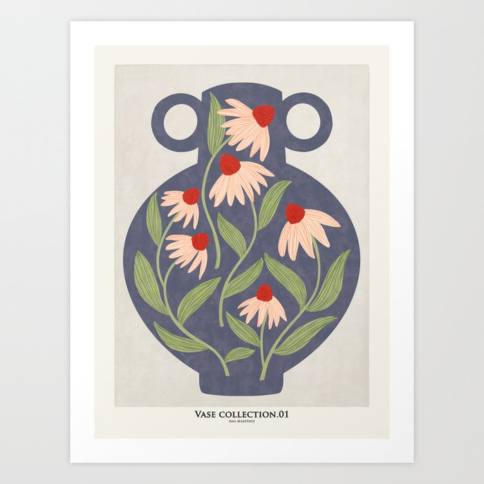 Vase of daisies Collection Art Print