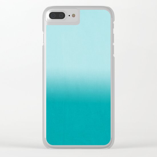 Ombre fade pastel blue trendy color way throwback retro palette 80s 90s style Clear iPhone Case