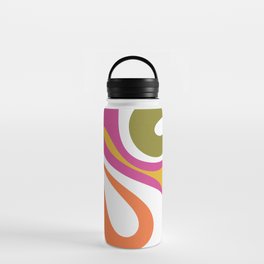 Retro Mod Swirl Vintage Contemporary Abstract Pattern Water Bottle