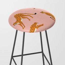 Cheetahs pattern on pink Bar Stool