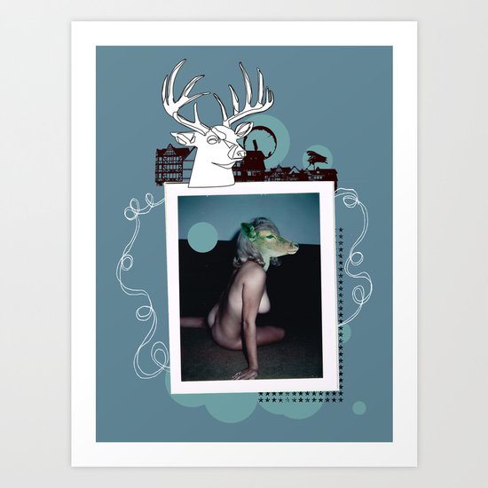 Deer Girl Art Print