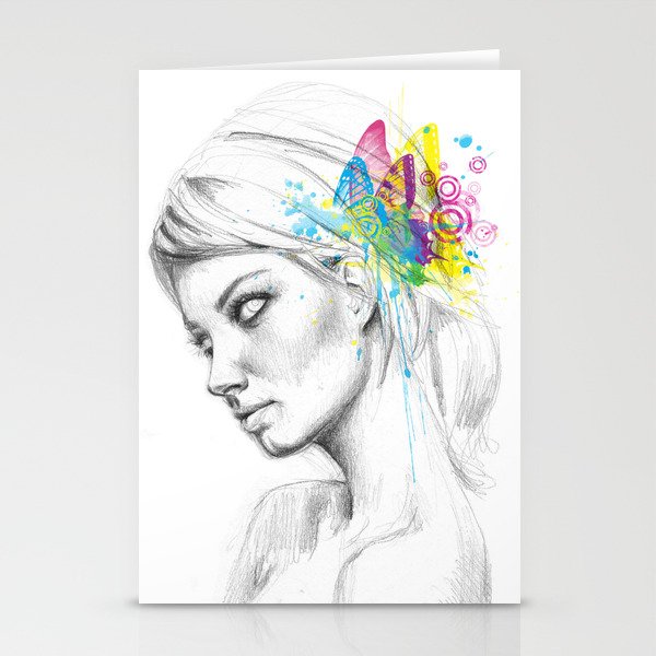 Butterflies Girl Fairy Stationery Cards