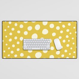 Gradient Irregular Polka Dots pattern yellow Desk Mat