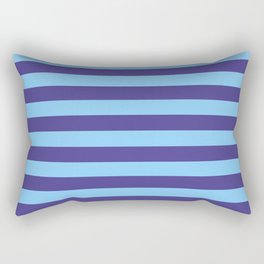 [ Thumbnail: Dark Slate Blue and Light Sky Blue Colored Lines/Stripes Pattern Rectangular Pillow ]