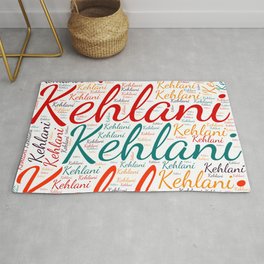 Kehlani Rug | Colors First Name, Graphicdesign, Woman Baby Girl, Birthday Popular, Horizontal America, Vidddie Publyshd, Wordcloud Positive, Female Kehlani 