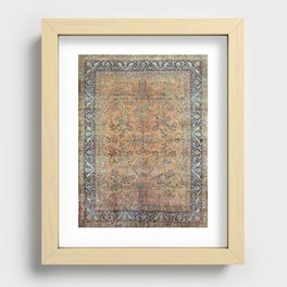 Kashan Floral Persian Carpet Print Recessed Framed Print