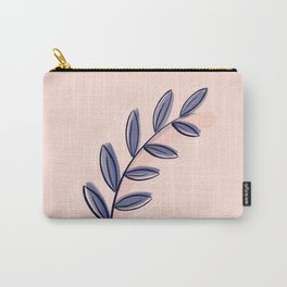 Minimal Botanical - soft pink/dark blue Carry-All Pouch