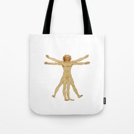 Vitruvian Man by Leonardo da Vinci.  Tote Bag