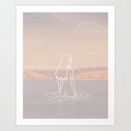 Calm Girl in the Water Art Print
