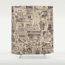 vintage newspaper Shower Curtain