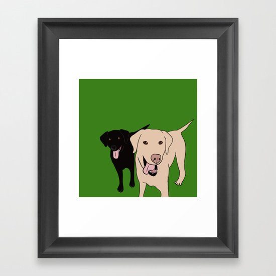 Tanner and Lily Best Labrador Buddies Framed Art Print