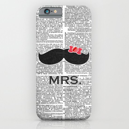 "Mrs. Mustache" Dictionary Page – Original Digital Art Print iPhone & iPod Case